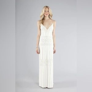 BHLDN Nicole Miller Grace Beaded art Deco formal gown wedding or black tie event